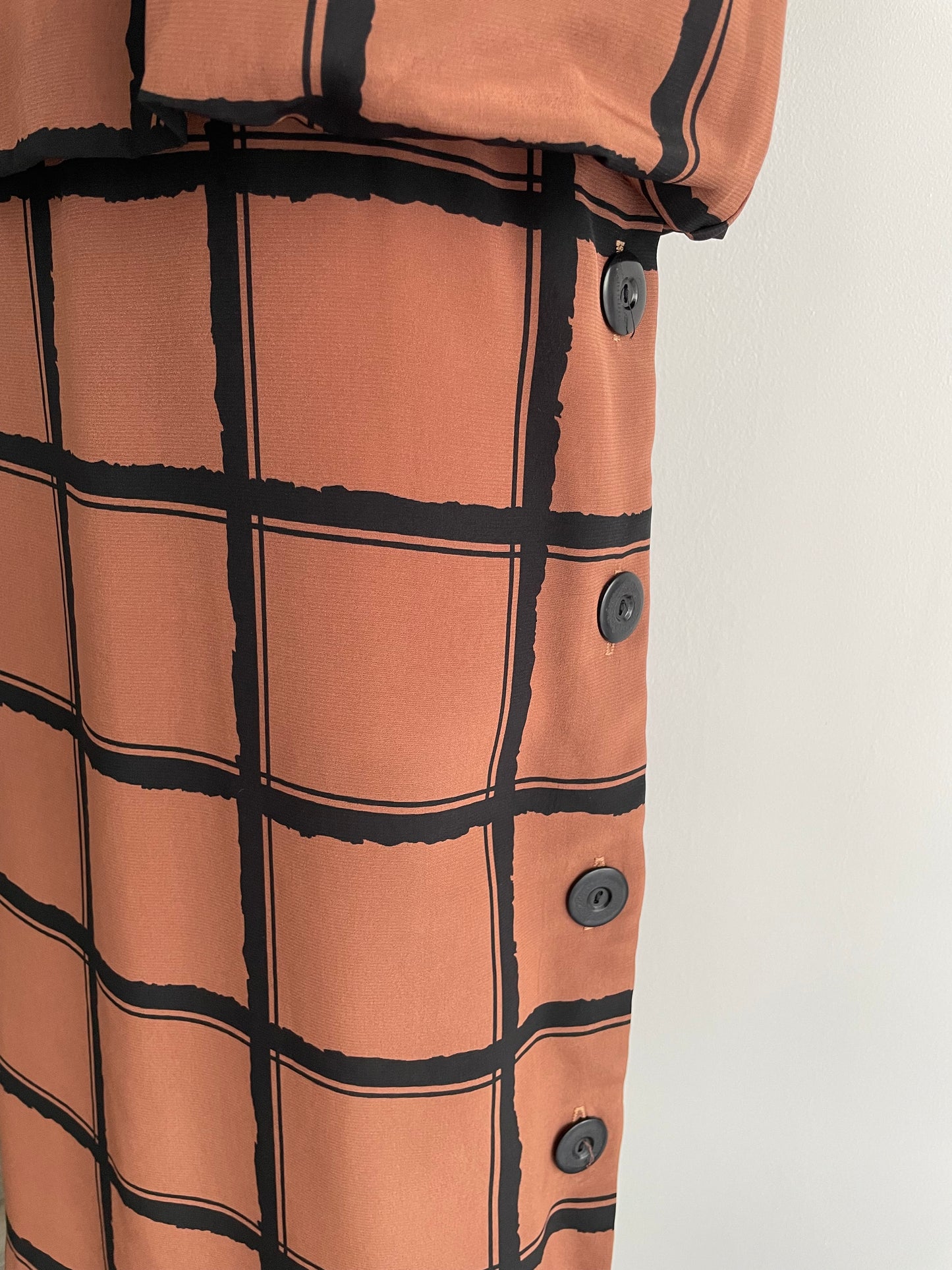 Blouson Grid Dress | 1980s