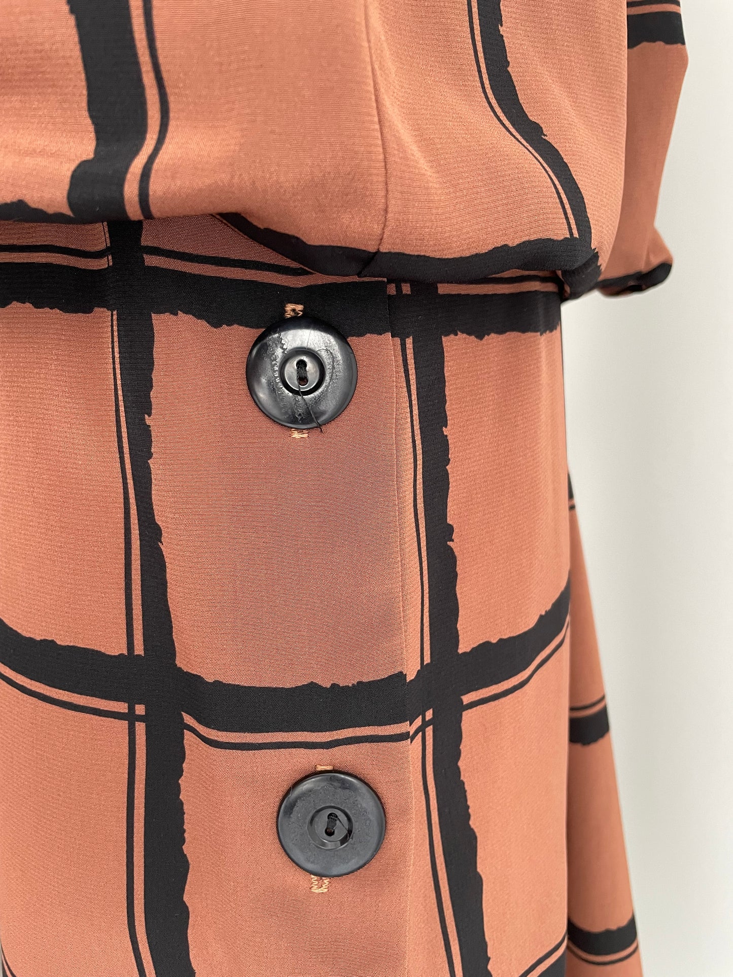 Blouson Grid Dress | 1980s
