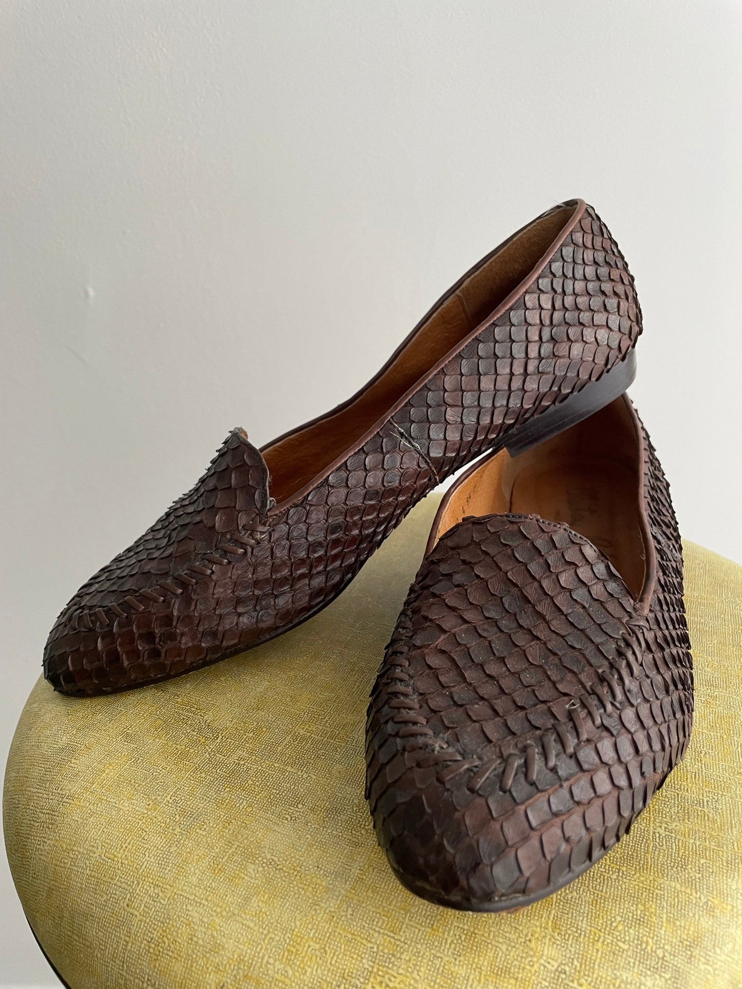 Brown Python Loafers | 1990s