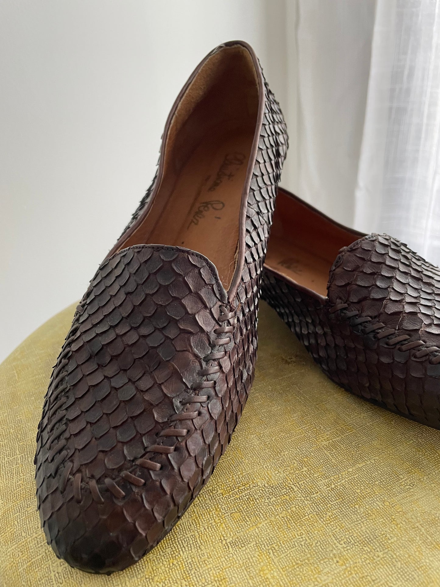 Brown Python Loafers | 1990s
