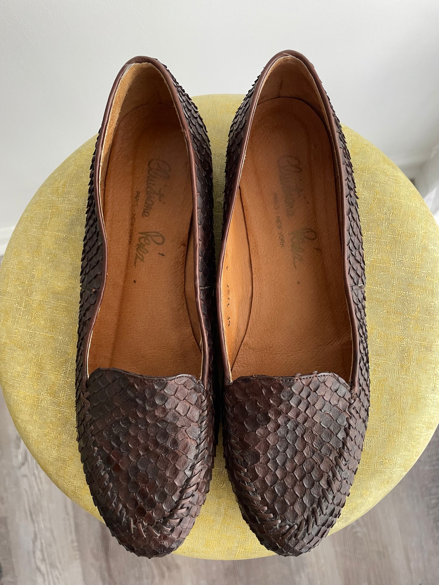 Brown Python Loafers | 1990s