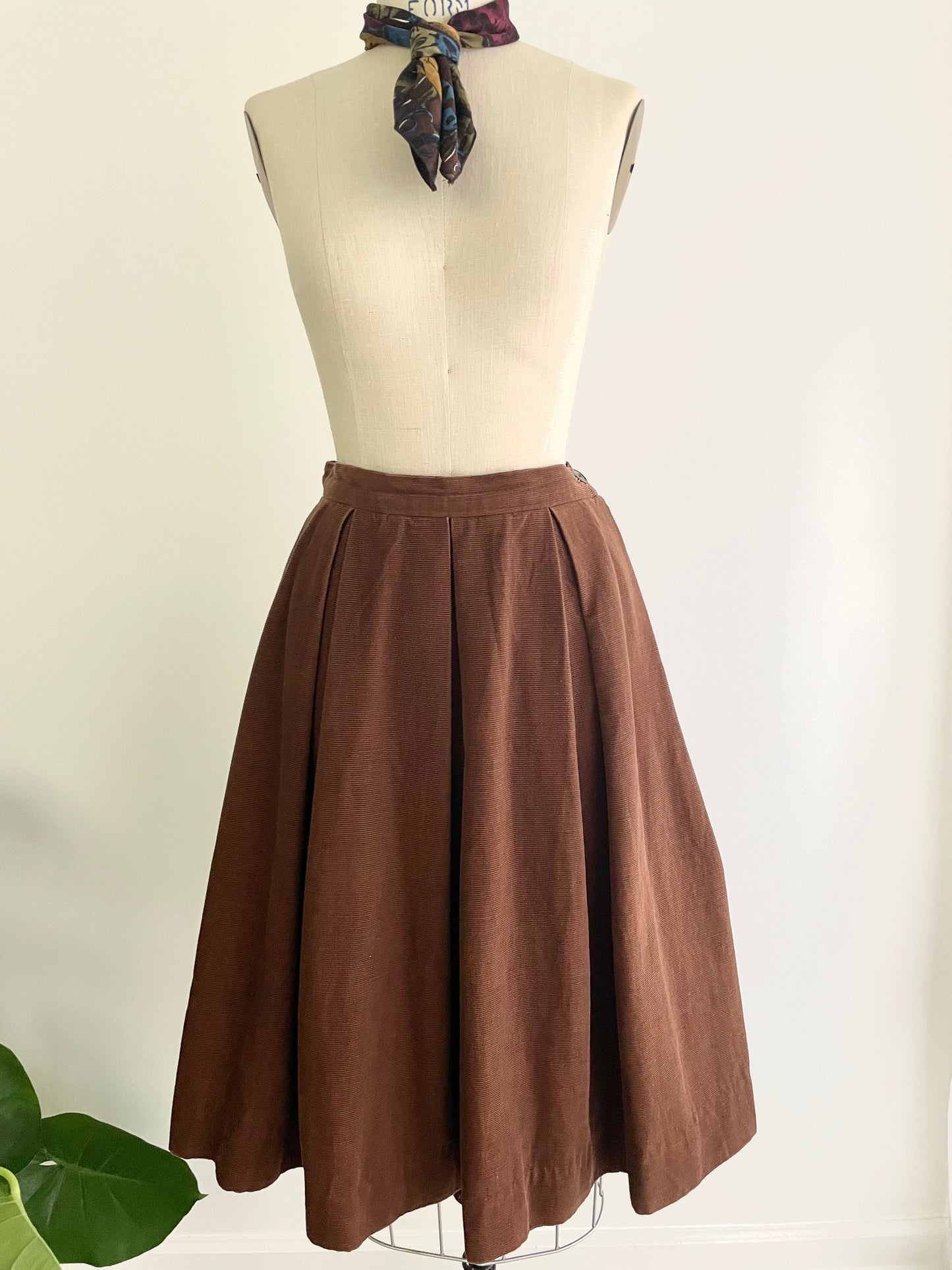 Chocolate Corduroy Skirt | 1960s