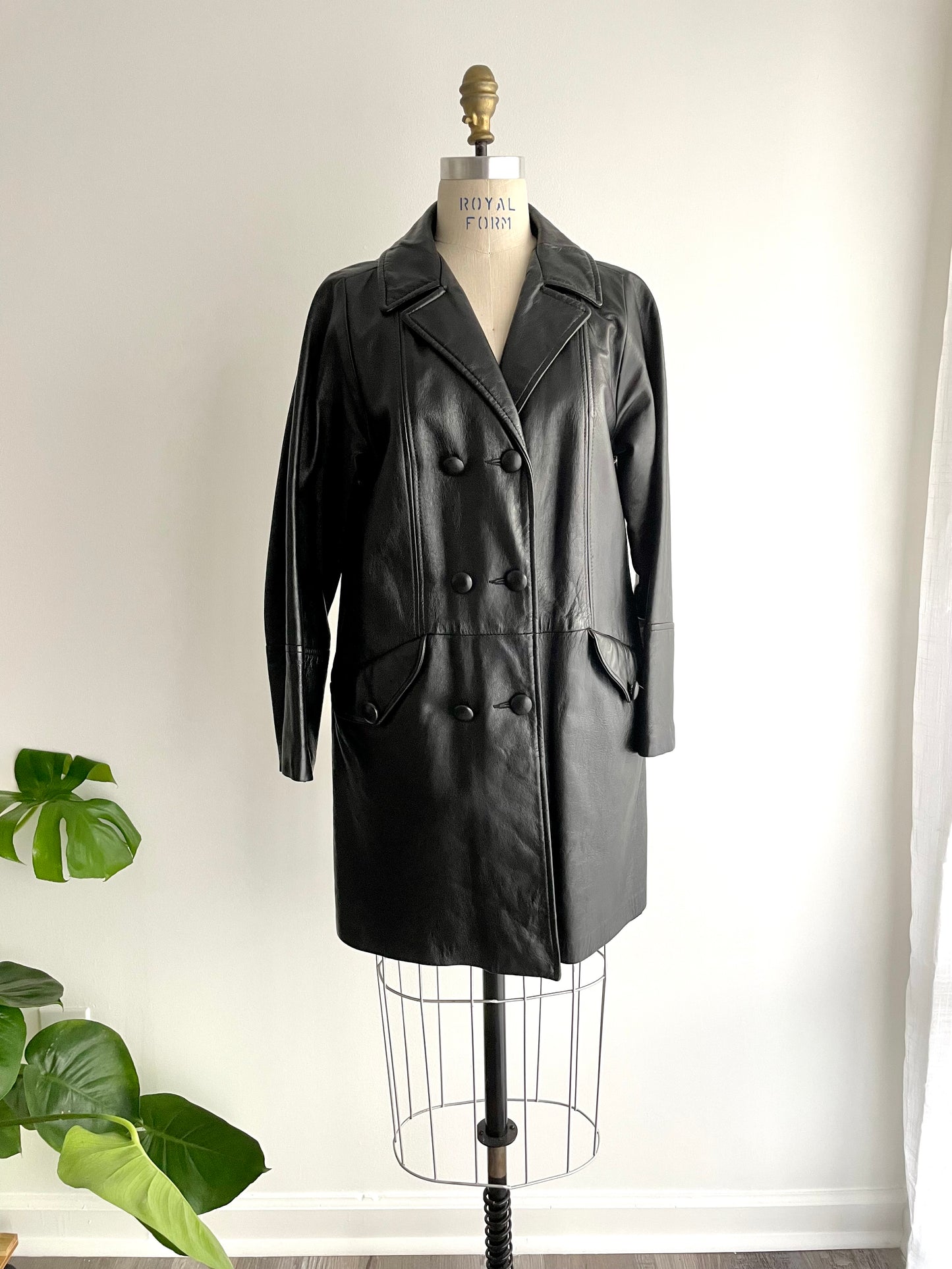Double-Breasted Leather Coat | 1960s