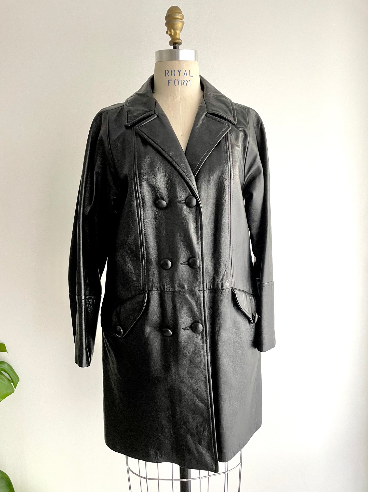 Double-Breasted Leather Coat | 1960s