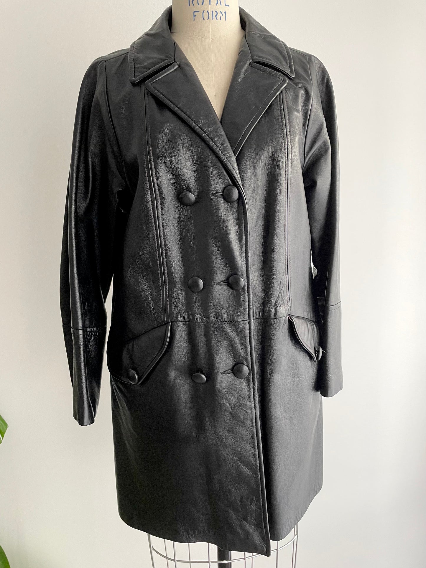 Double-Breasted Leather Coat | 1960s