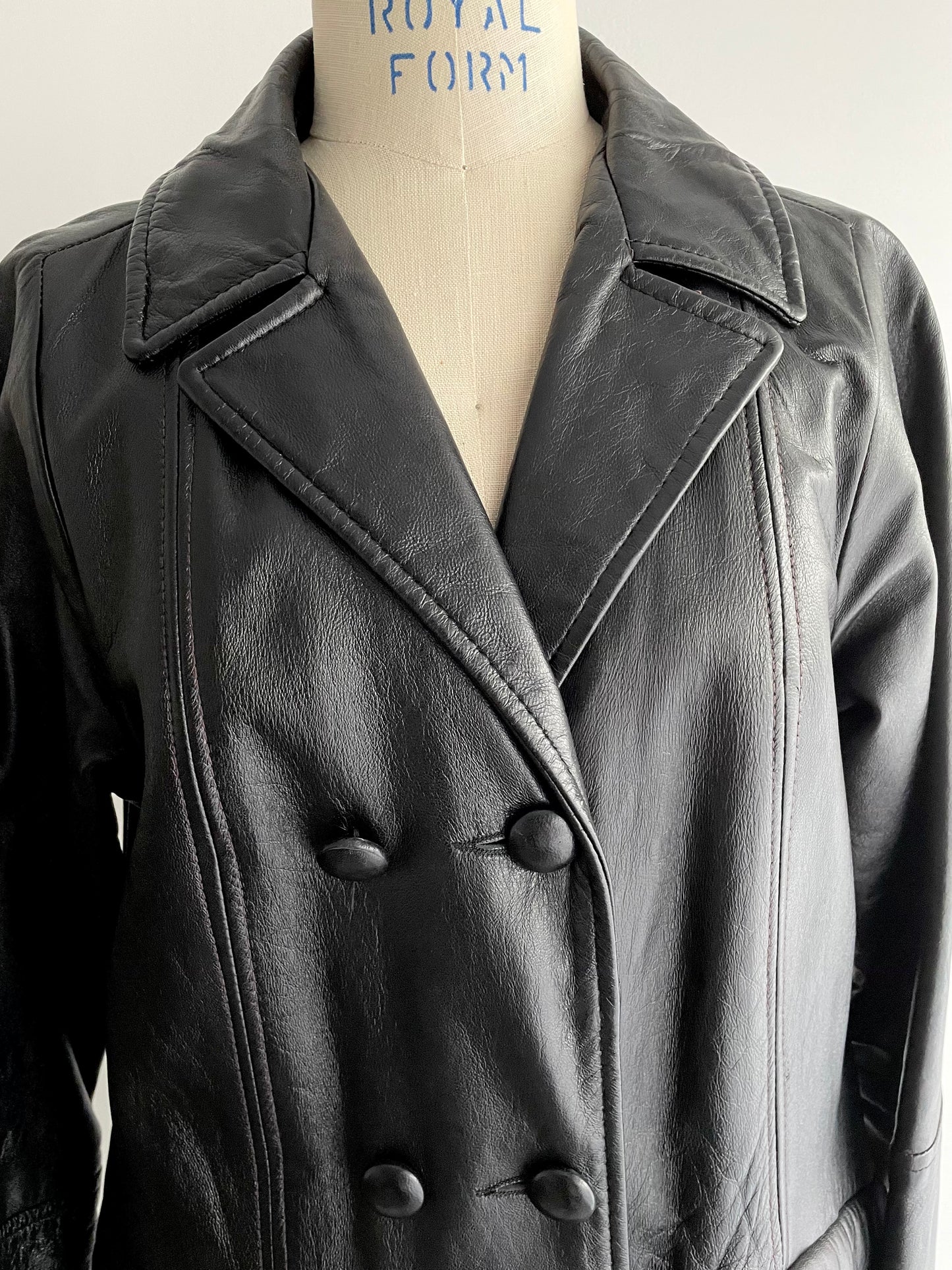 Double-Breasted Leather Coat | 1960s