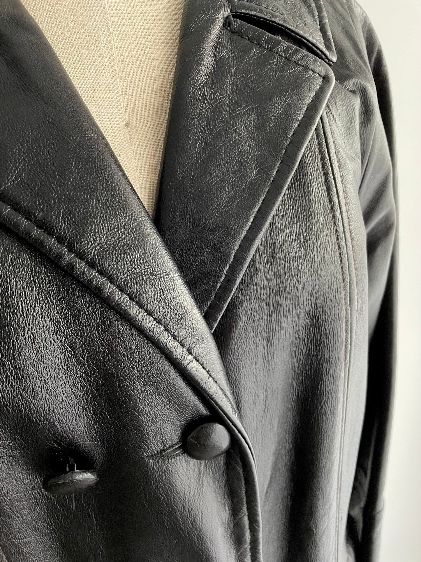 Double-Breasted Leather Coat | 1960s