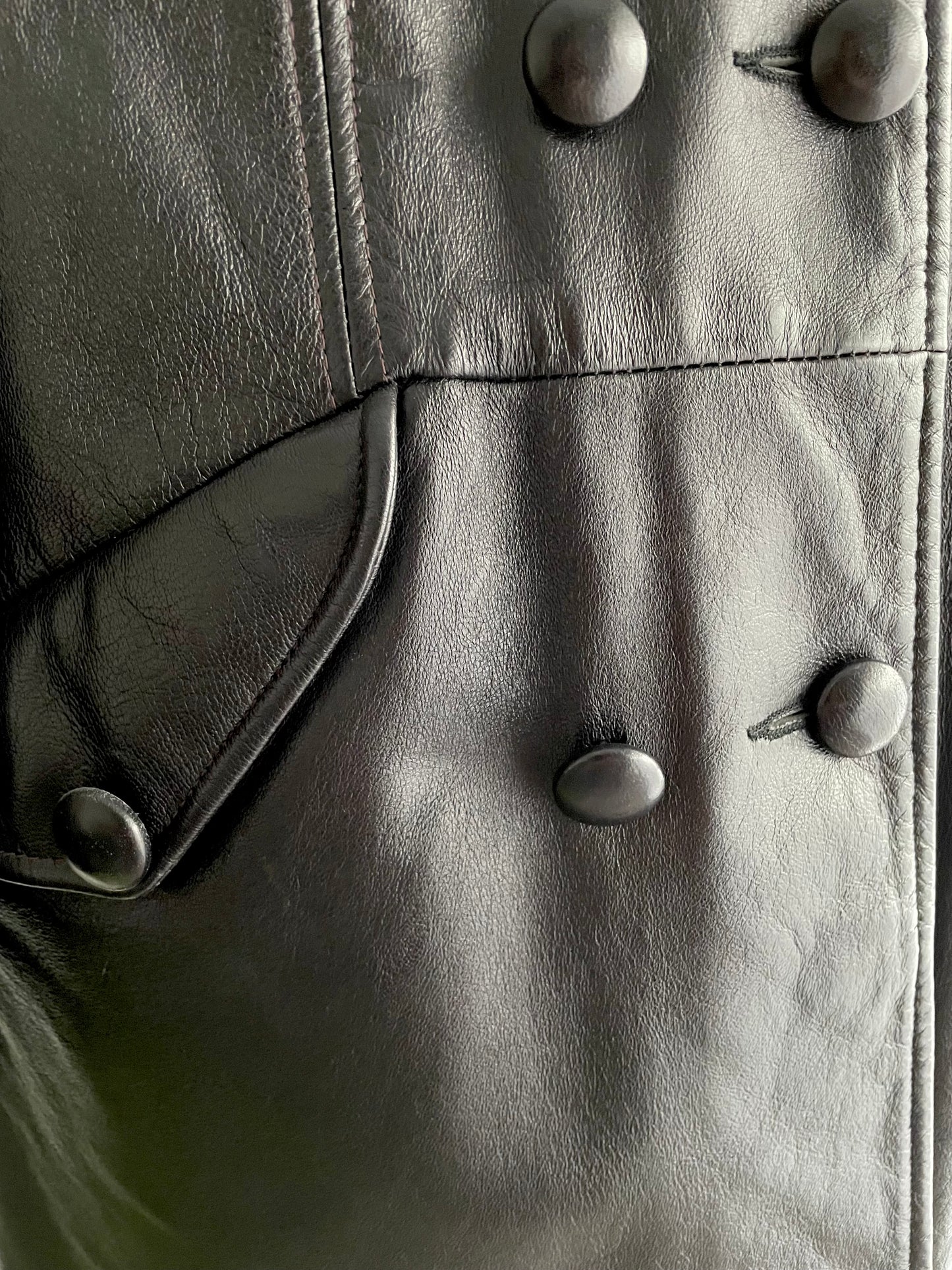Double-Breasted Leather Coat | 1960s