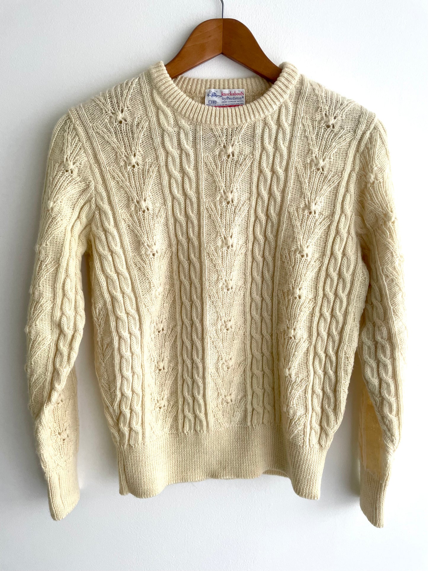 Pendleton Cable Knit Crew  |  1960s