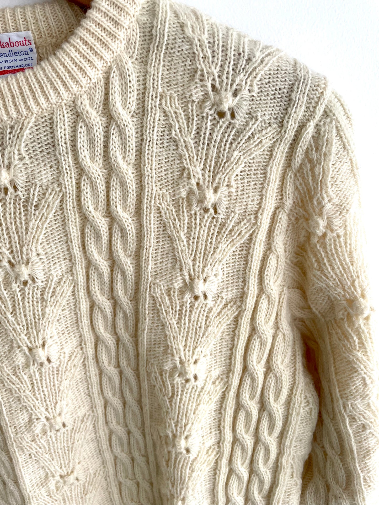 Pendleton Cable Knit Crew  |  1960s