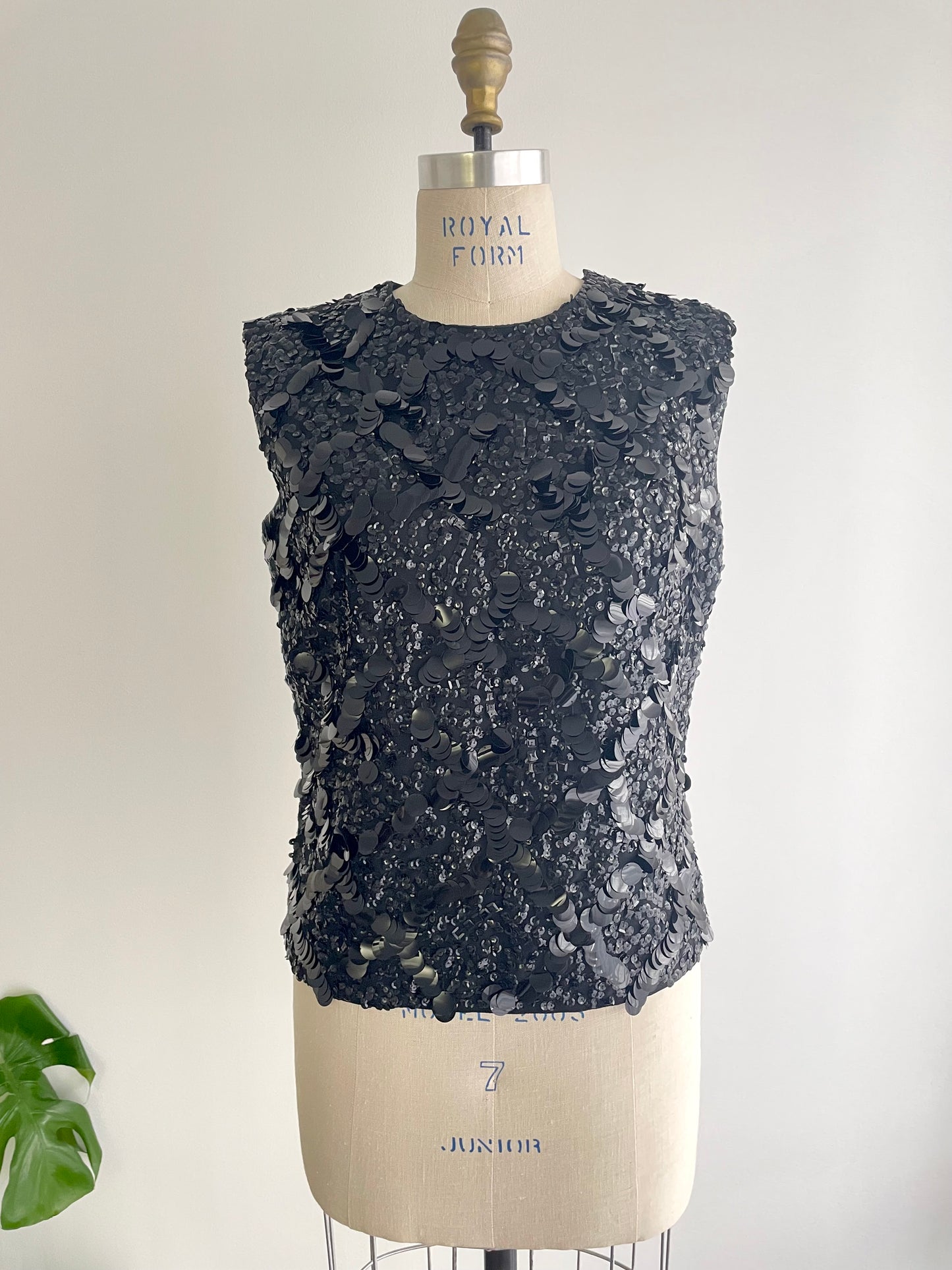 Midnight Paillettes Shell | 1960s