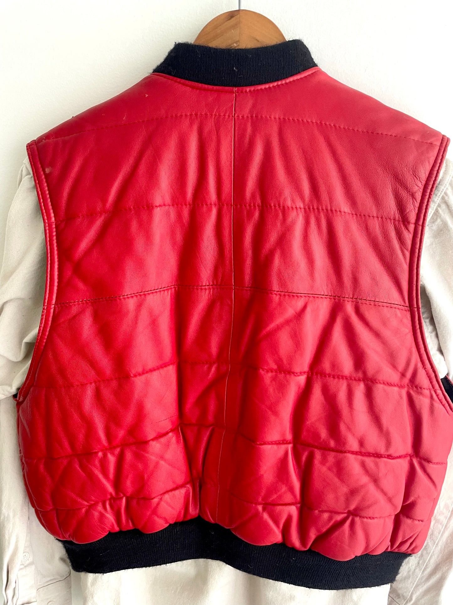 Leather Puffer Vest | 1990s