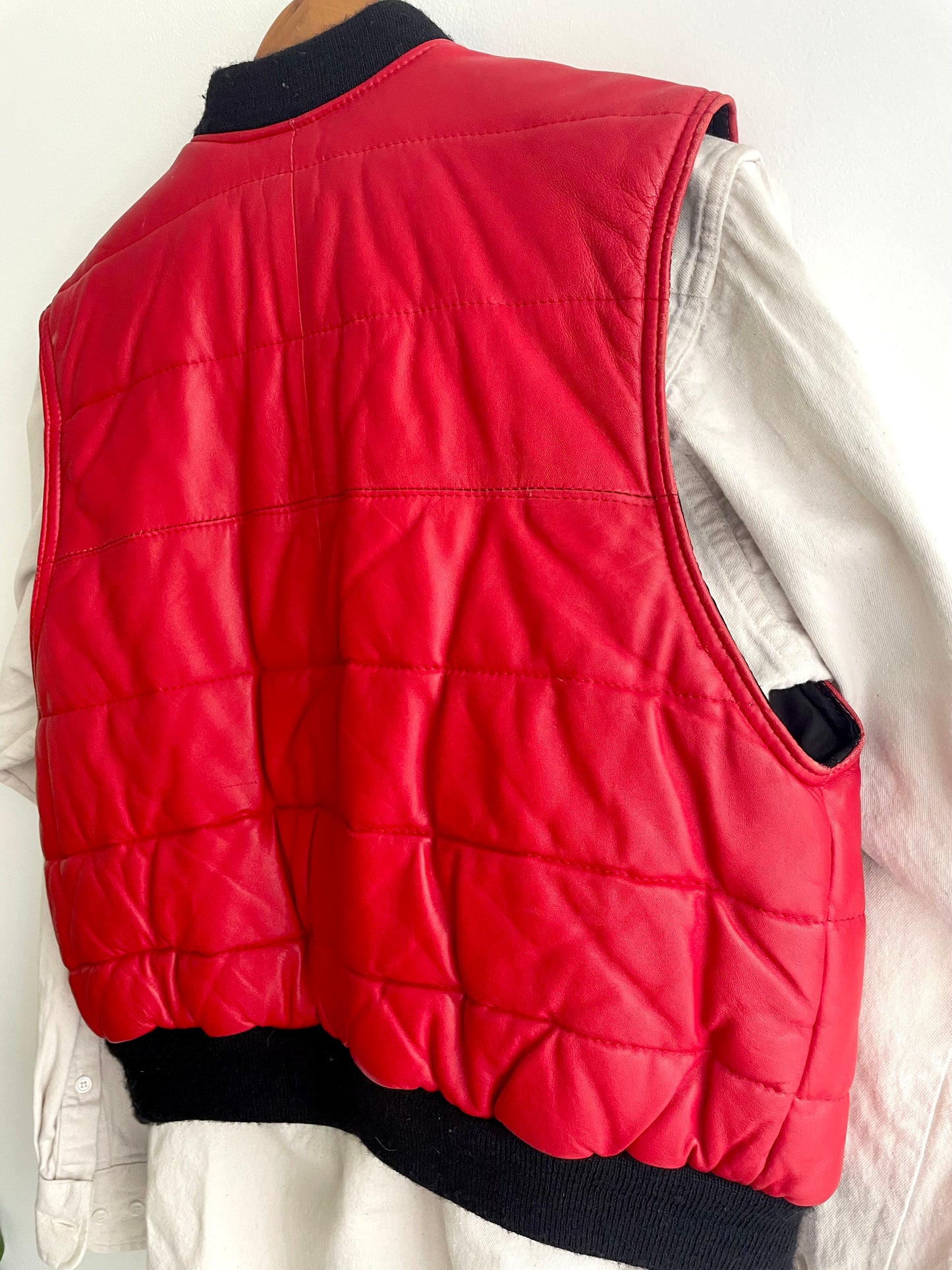 Leather Puffer Vest | 1990s