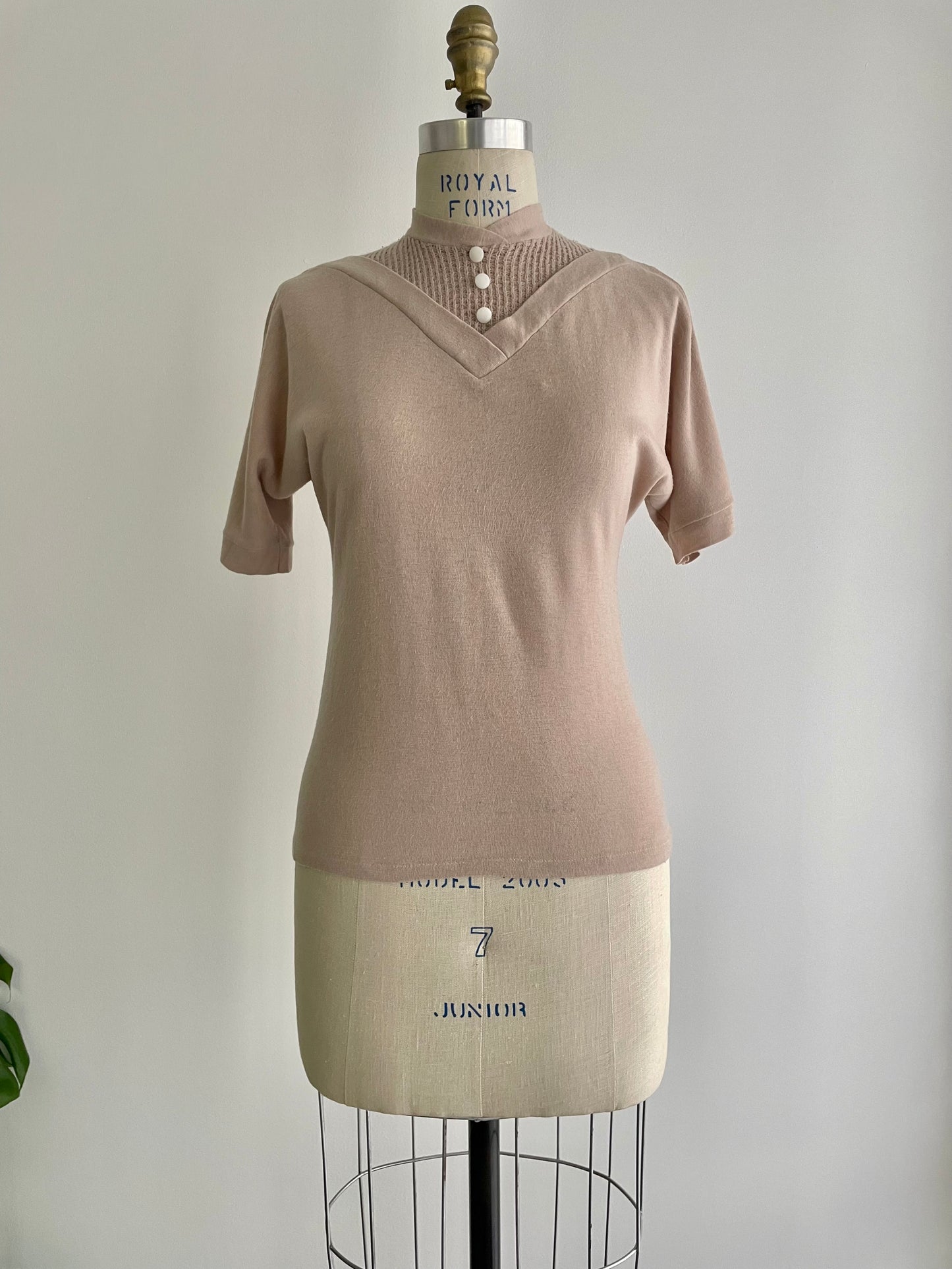 Neutral Waffle Top | 1950s