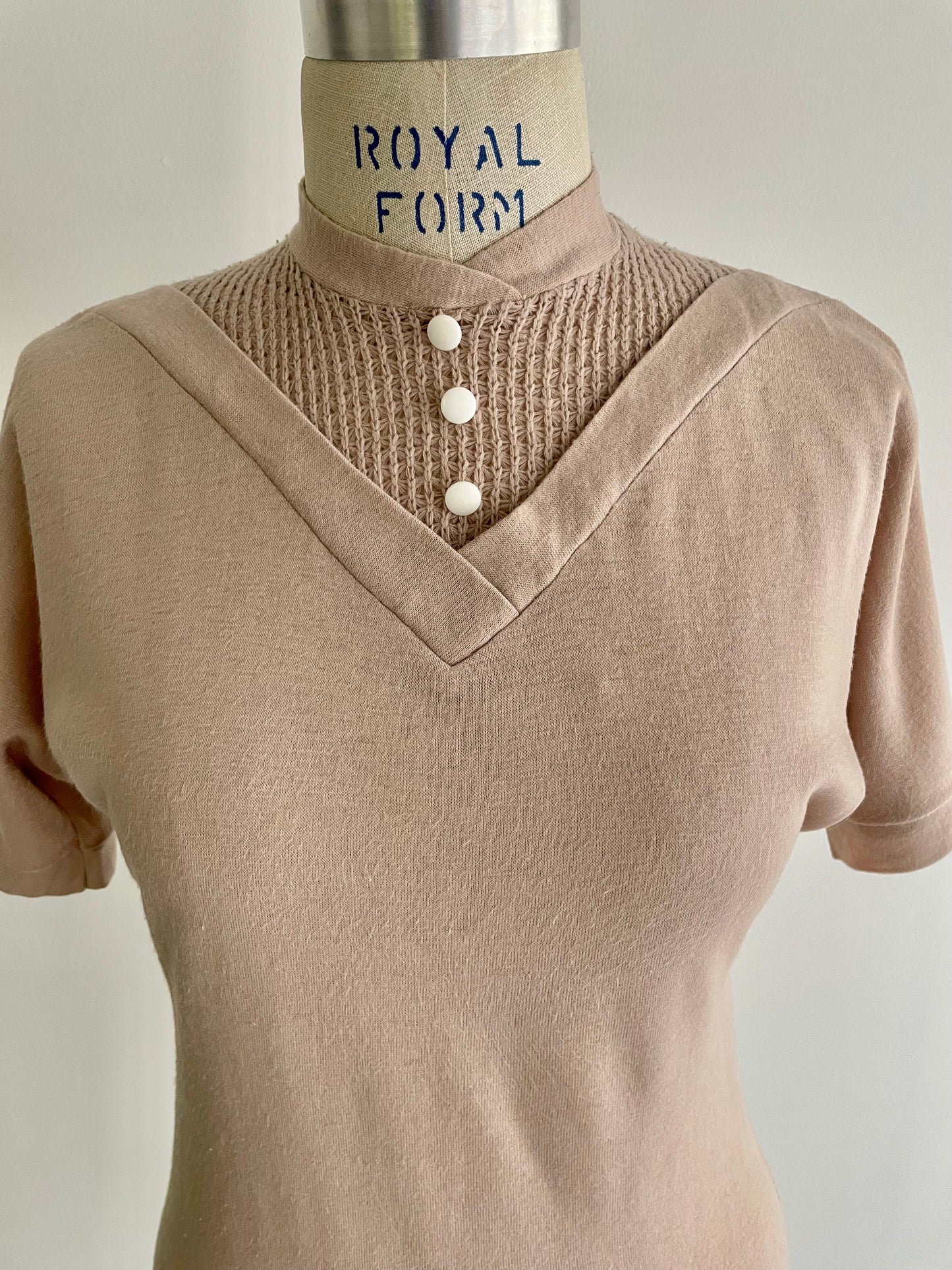 Neutral Waffle Top | 1950s