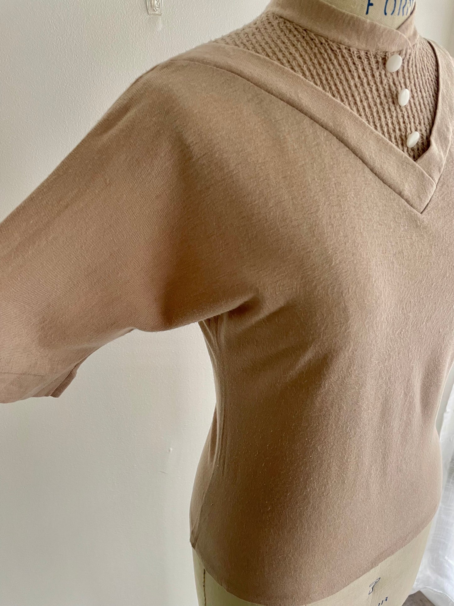Neutral Waffle Top | 1950s