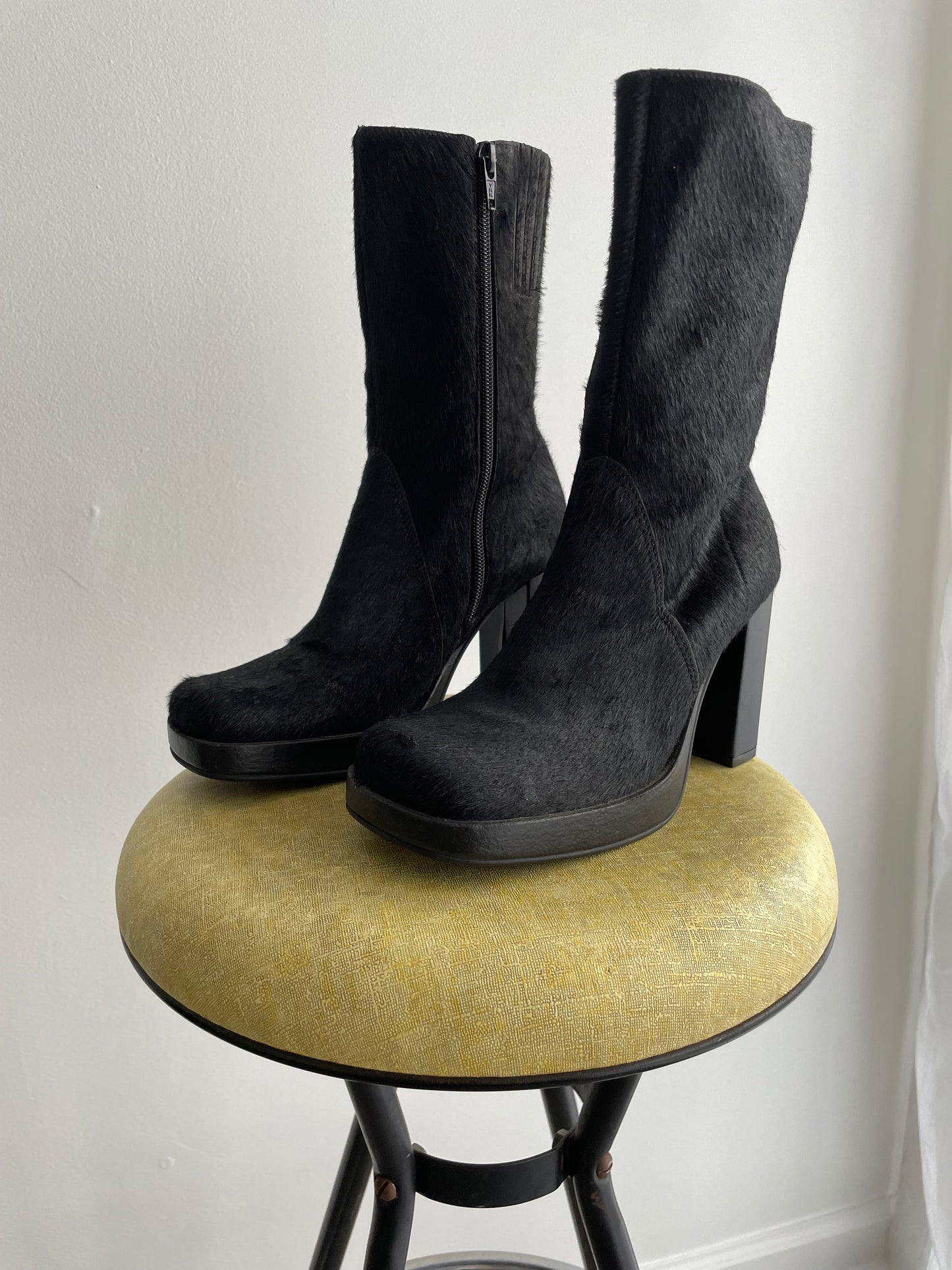 Ponyhair Platform Boots | 1990s