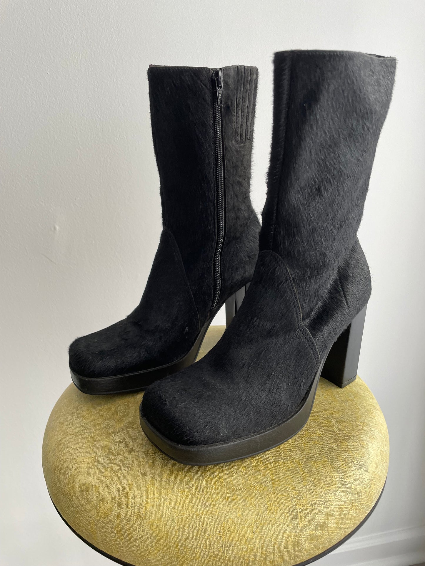 Ponyhair Platform Boots | 1990s