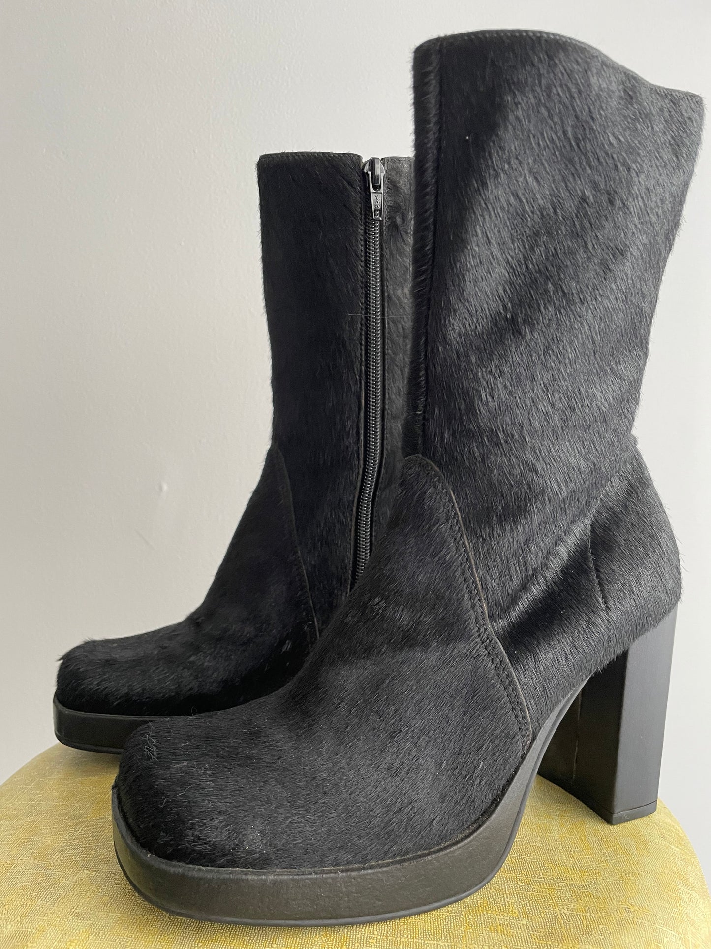 Ponyhair Platform Boots | 1990s