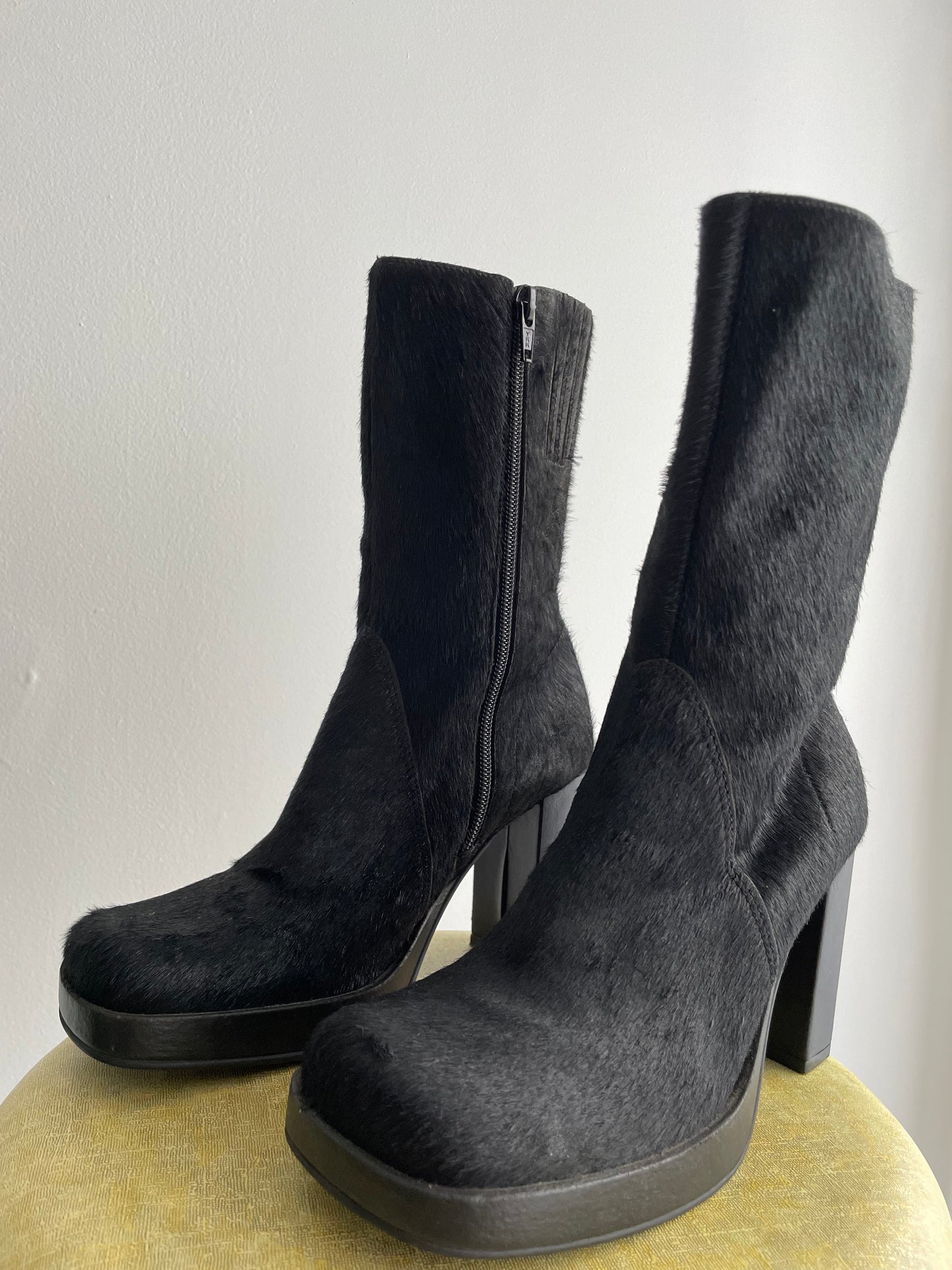 Ponyhair Platform Boots | 1990s