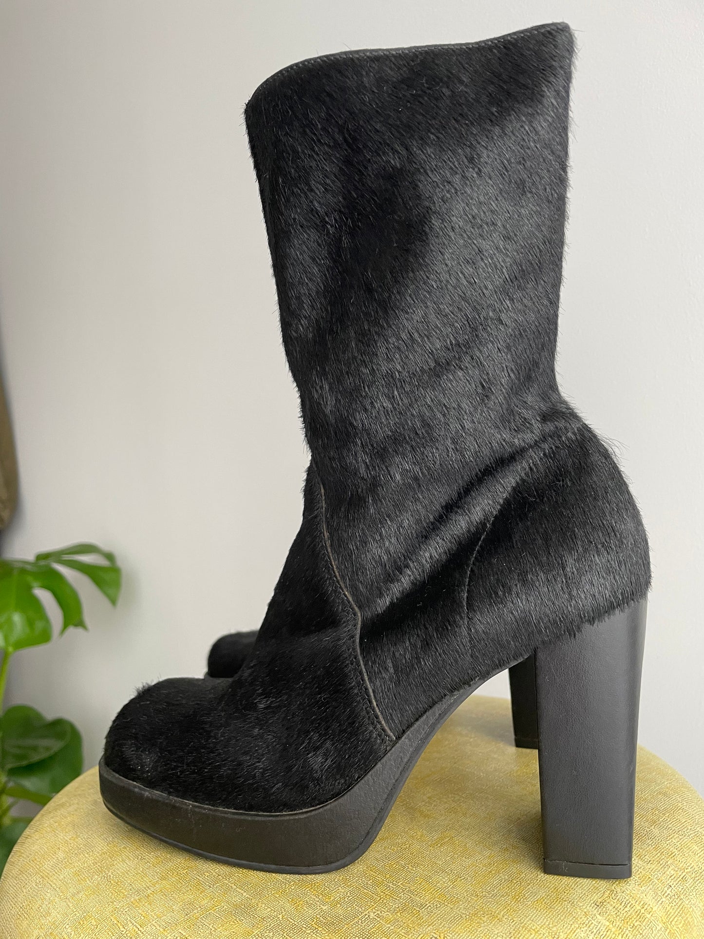 Ponyhair Platform Boots | 1990s