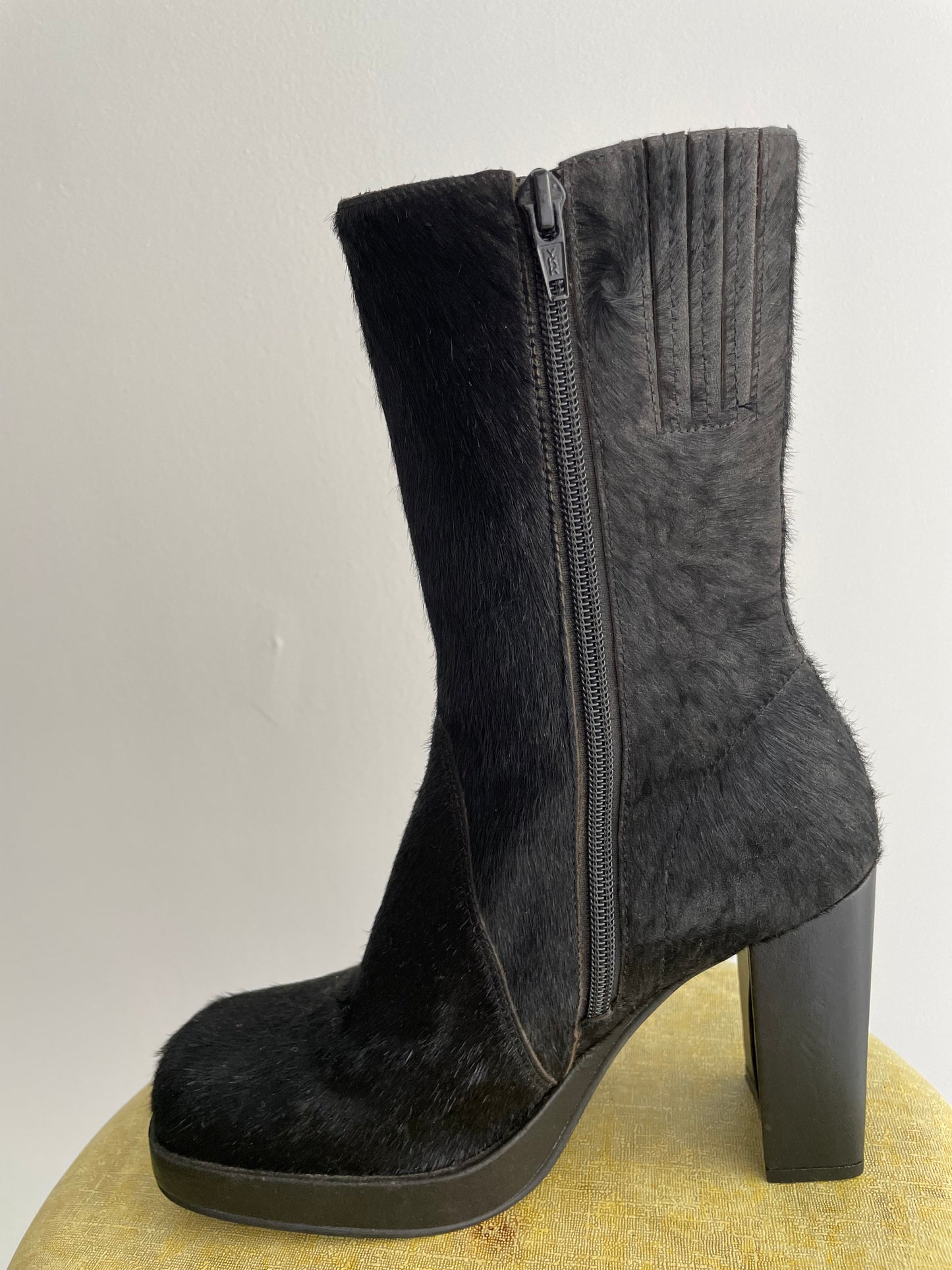 Ponyhair Platform Boots | 1990s