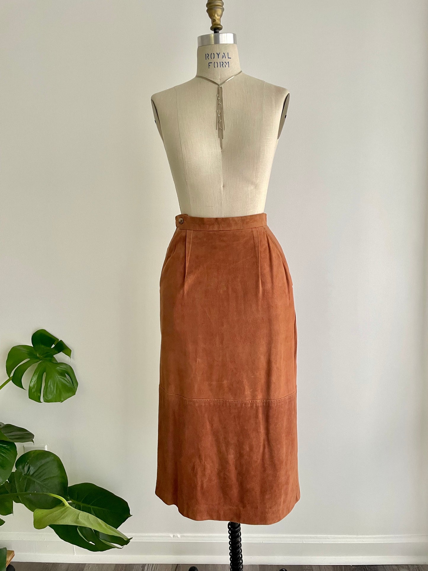 Kid Leather Midi Skirt | 1970s