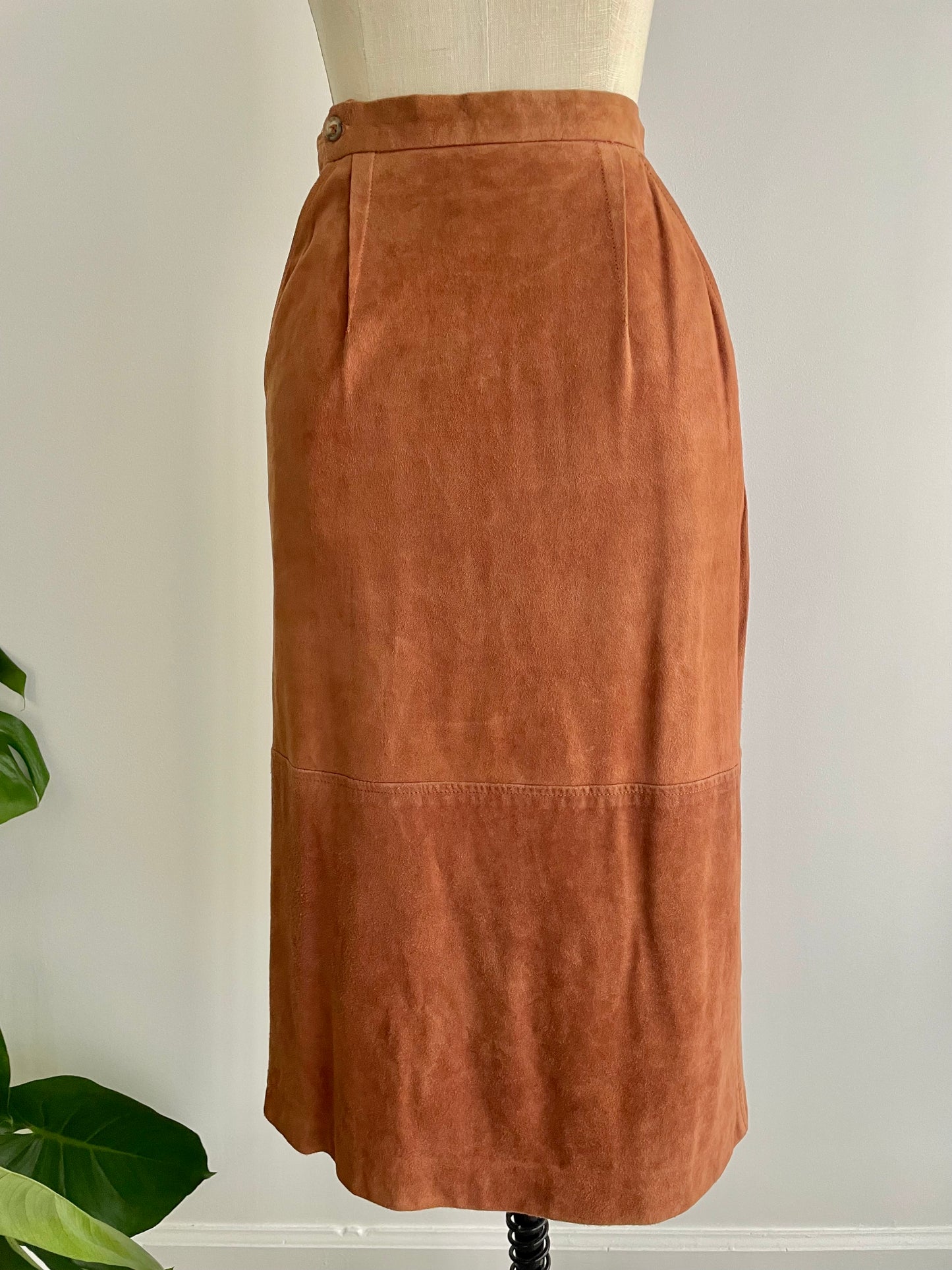 Kid Leather Midi Skirt | 1970s