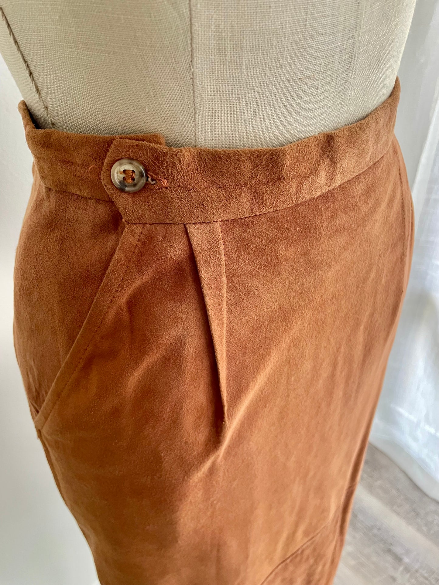 Kid Leather Midi Skirt | 1970s