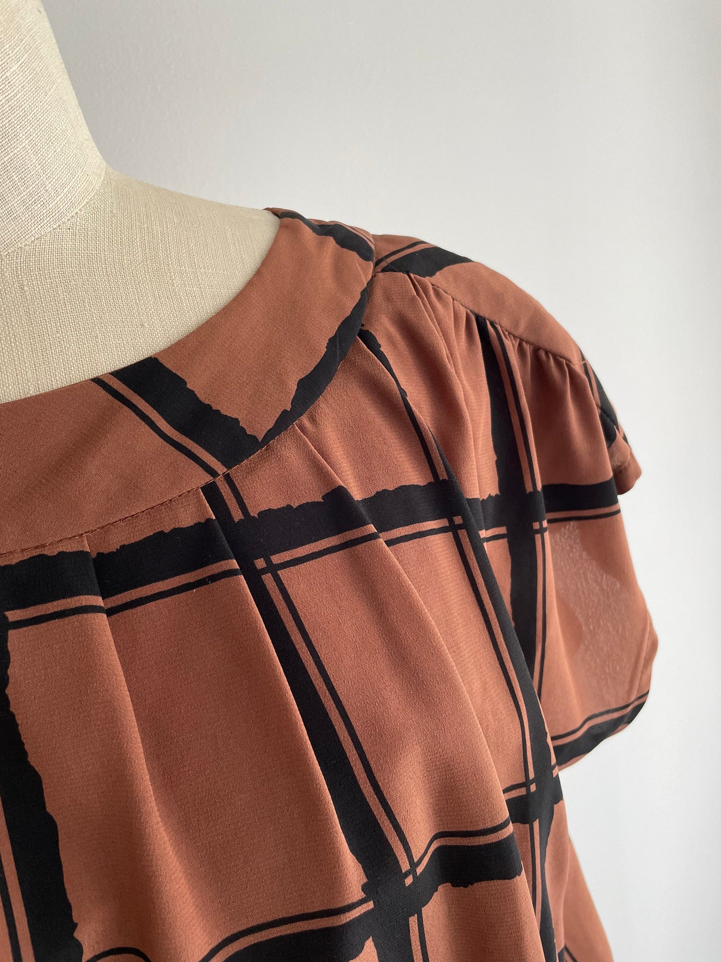 Blouson Grid Dress  |  1980s