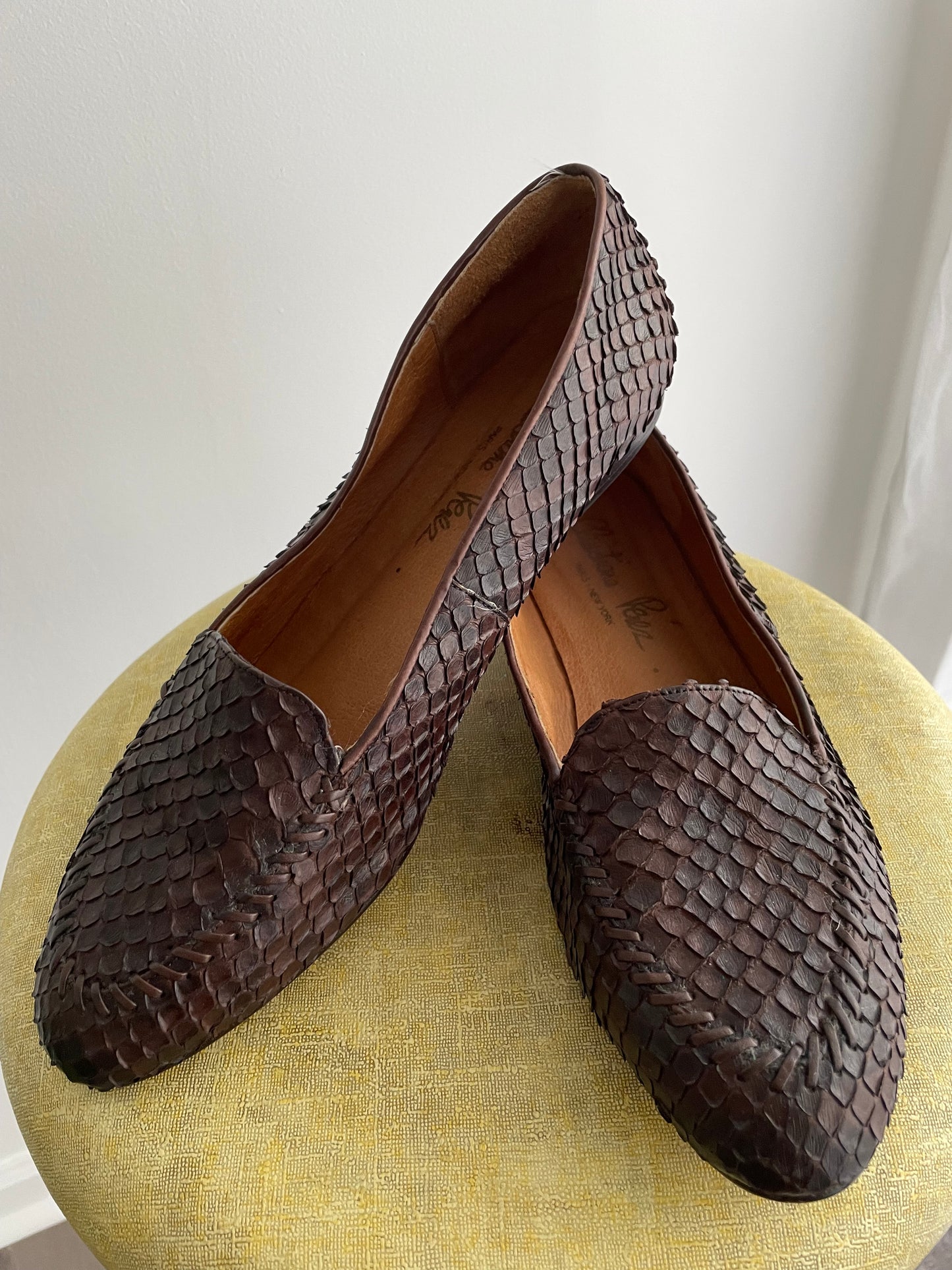 Brown Python Loafers  |  1990s