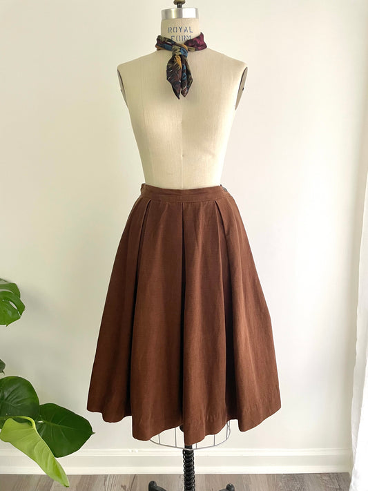 Chocolate Corduroy Skirt  |  1960s