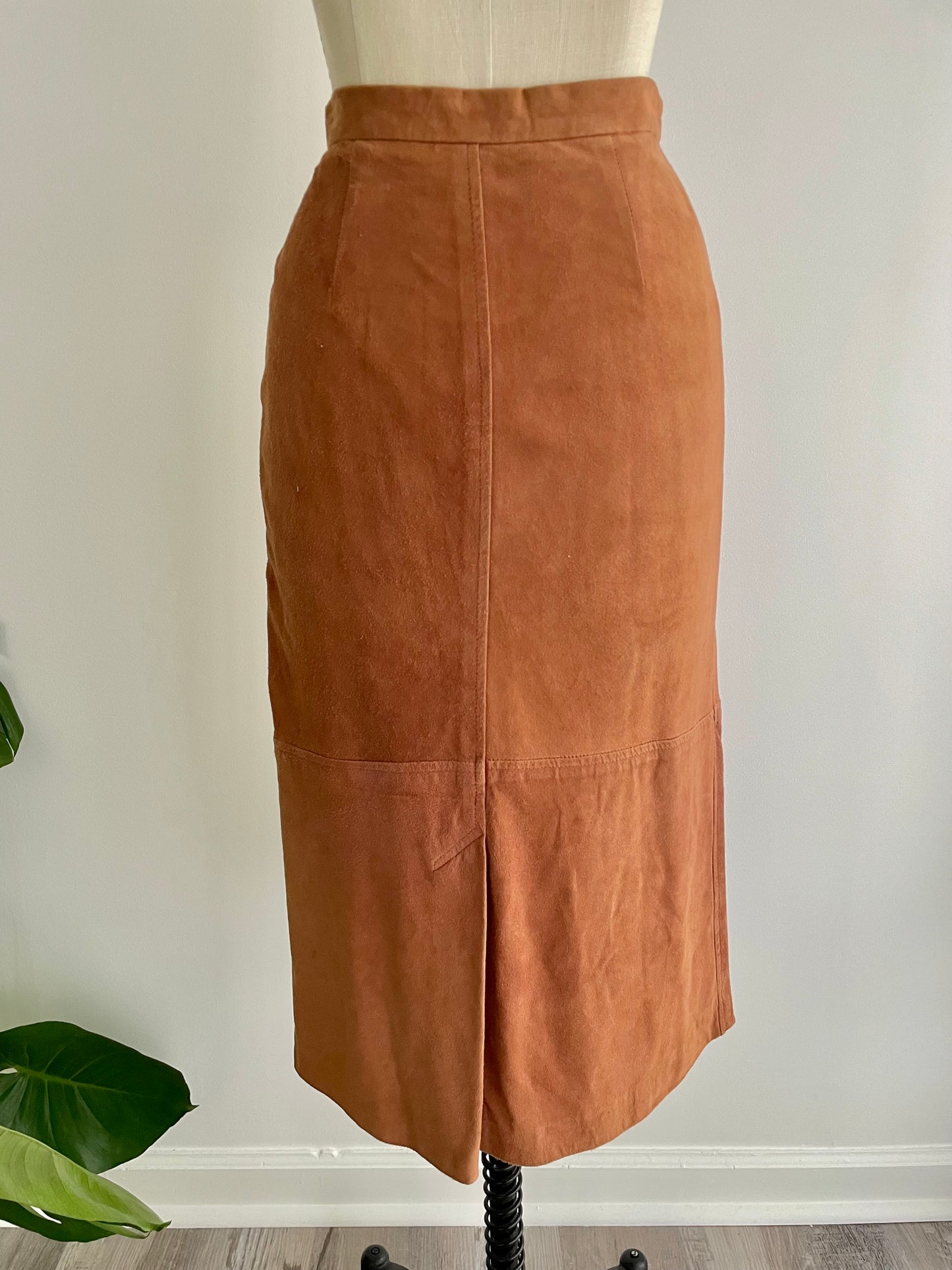 Kid Leather Midi Skirt  |  1970s